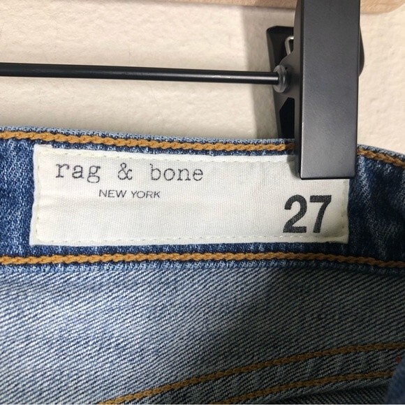 Rag & Bone Dre Low-Rise Slim Boyfriend Jeans Distressed Dobbie Wash 27 - Picture 5 of 11